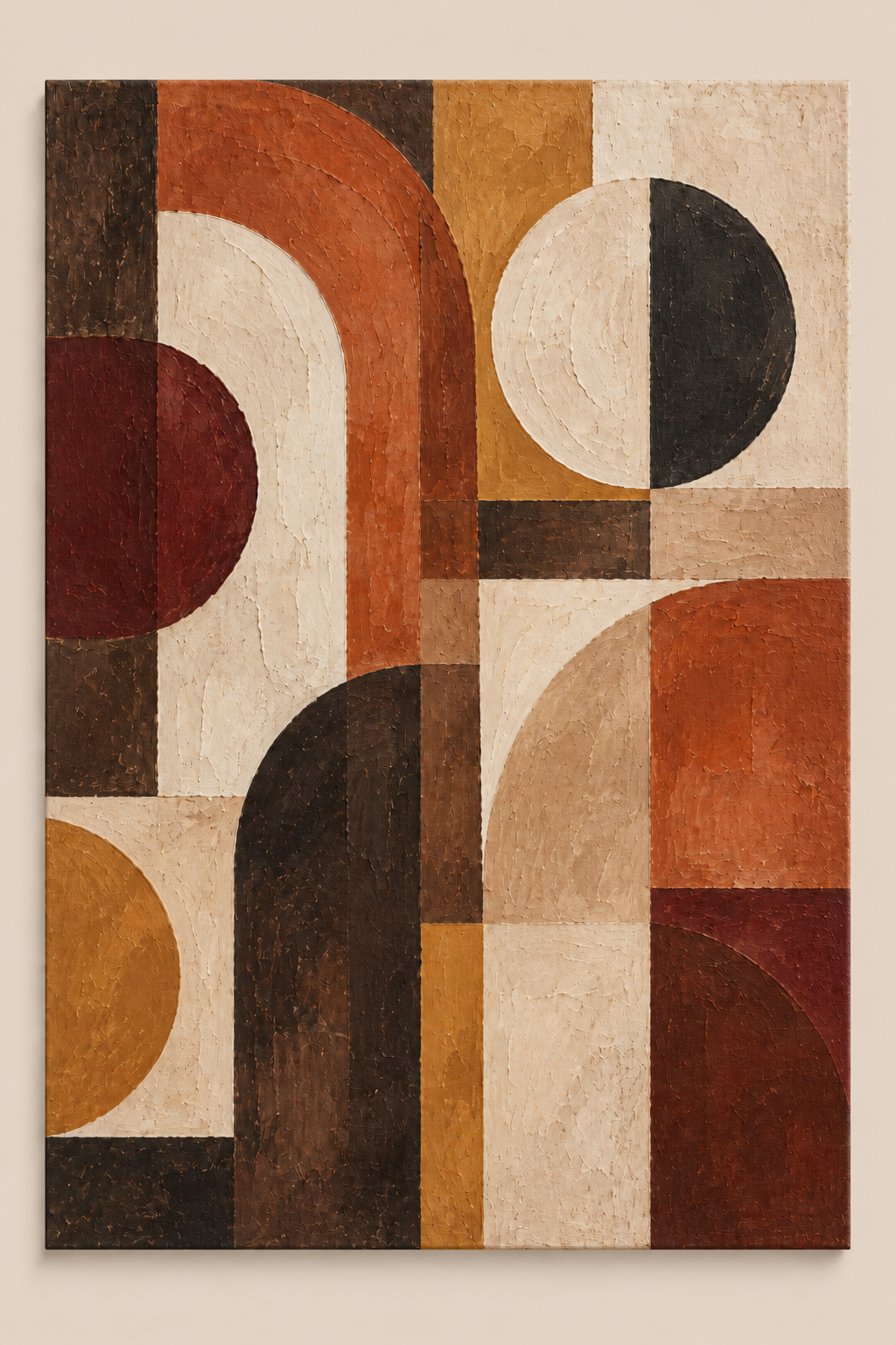 Ember Mosaic — Warm Geometric Wall Art
