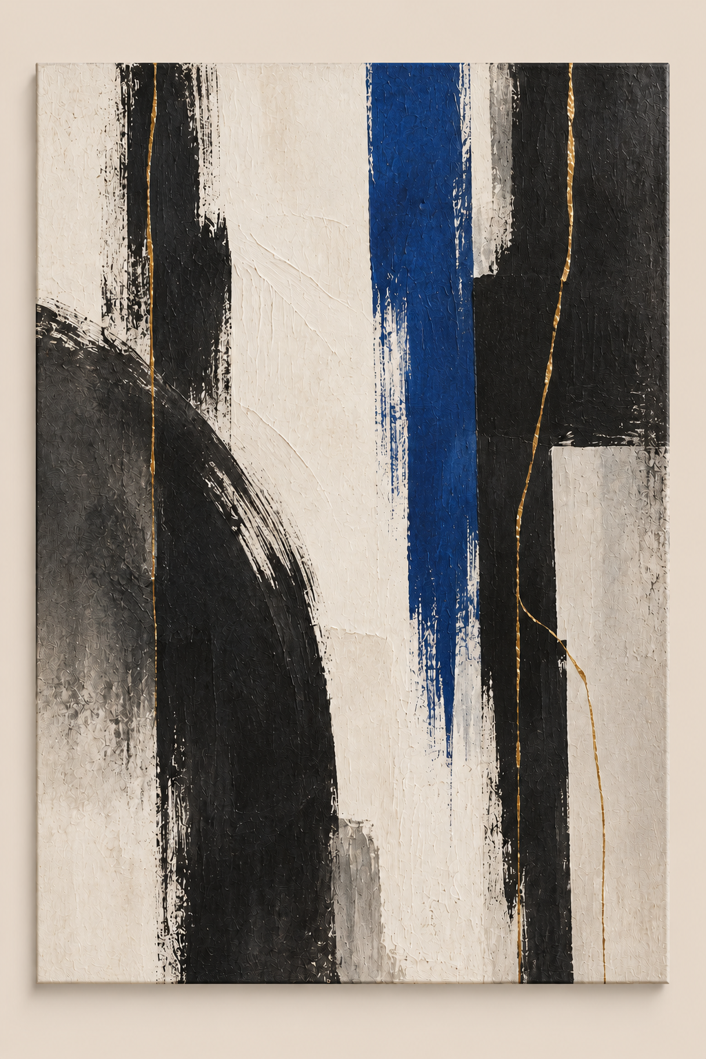 Cobalt Veil — Modern Abstract Blue Wall Art