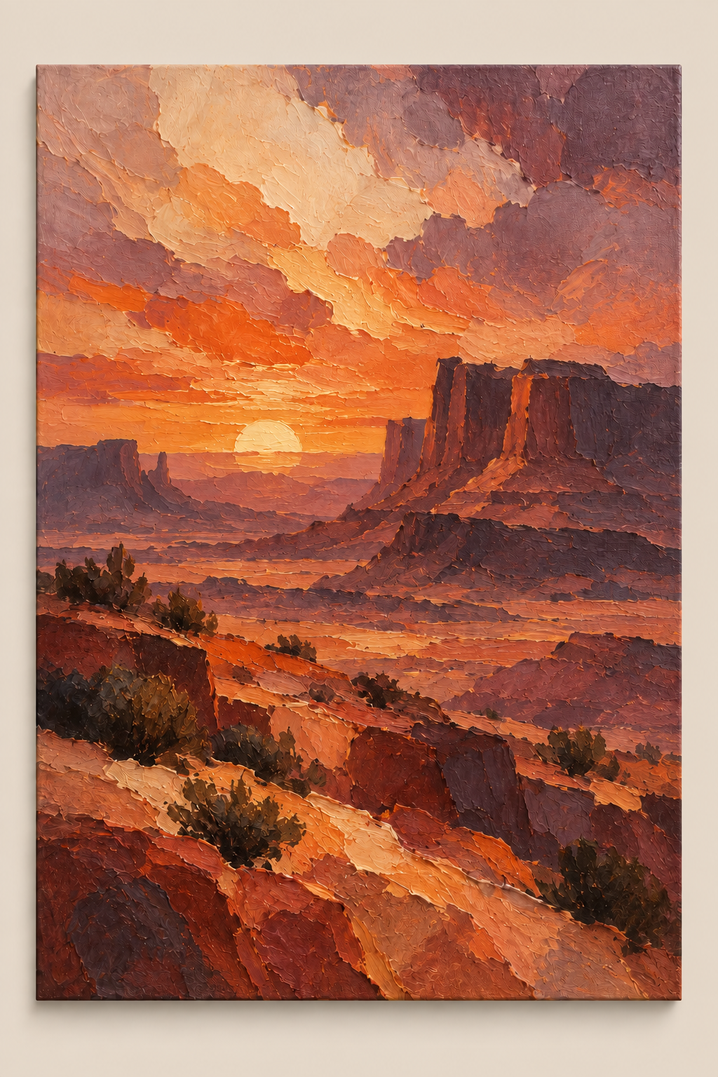 Ember Horizon — Desert Sunset Landscape Wall Art