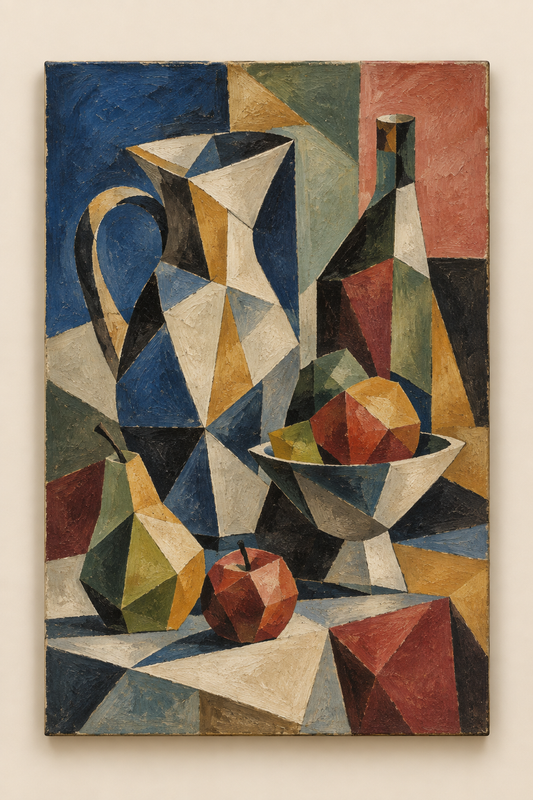 Faceted Table — Cubist Still Life Wall Art