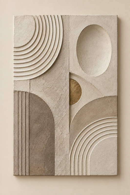 Mineral Rhythm — Neutral Textured Abstract Wall Art