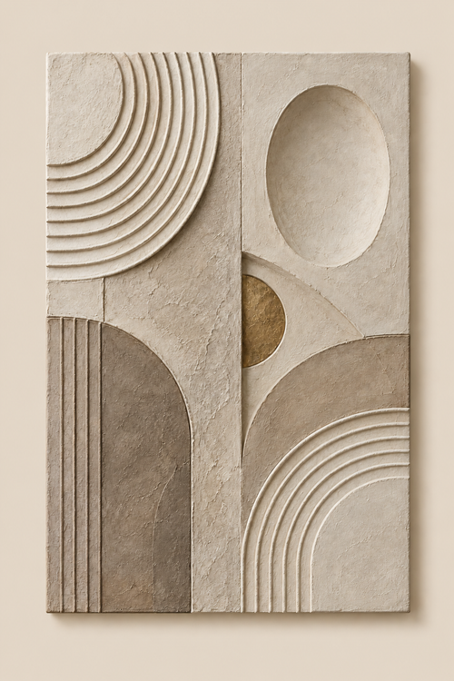 Mineral Rhythm — Neutral Textured Abstract Wall Art