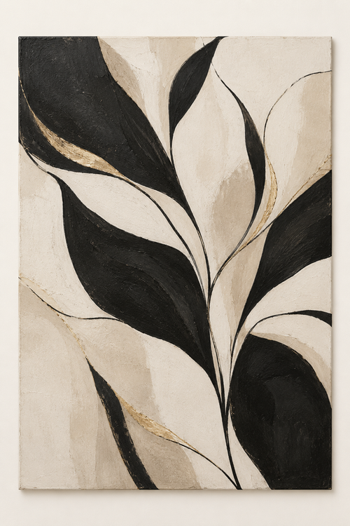 Noir Botanica — Black & Ivory Botanical Wall Art
